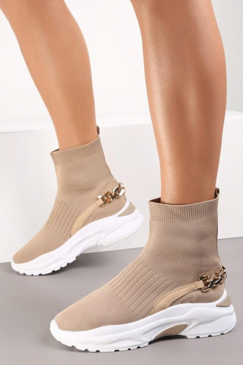 Buty skarpetkowe KANSELVA, Kolor :  beżowy, IVET.PL - Modna odzież