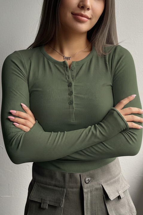 Bluzka ZAFROLDA KHAKI, Kolor : khaki, IVET.PL - Modna odzież