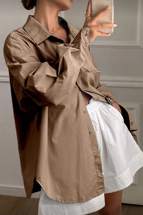 Koszula PREVOLZA BROWN, Kolor : brązowy, IVET.PL - Modna odzież