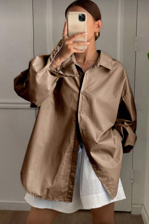 Koszula PREVOLZA BROWN, Kolor : brązowy, IVET.PL - Modna odzież