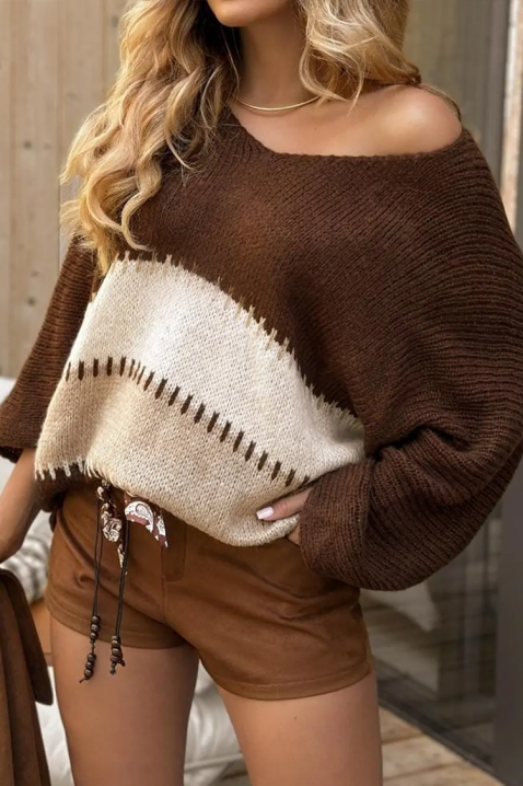 Sweter OVLANDA, Kolor : brązowy, IVET.PL - Modna odzież