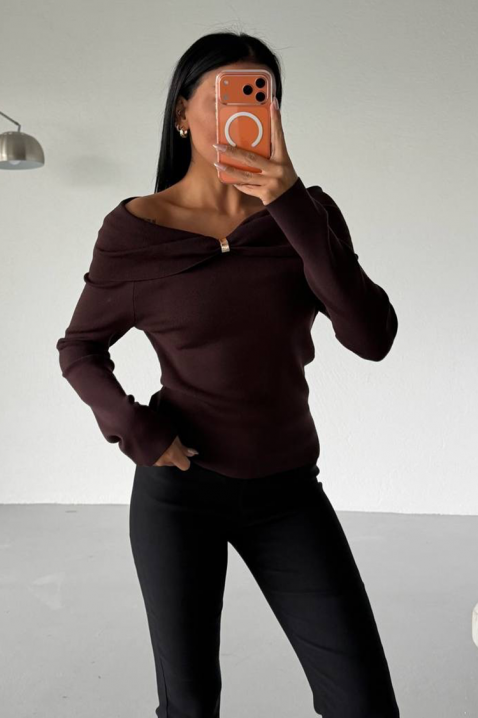 Bluzka GLABILDA BROWN, Kolor : brązowy, IVET.PL - Modna odzież