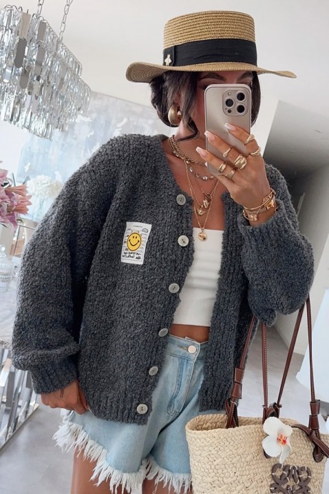 Kardigan MOHVELDA GREY, Kolor : szary, IVET.PL - Modna odzież