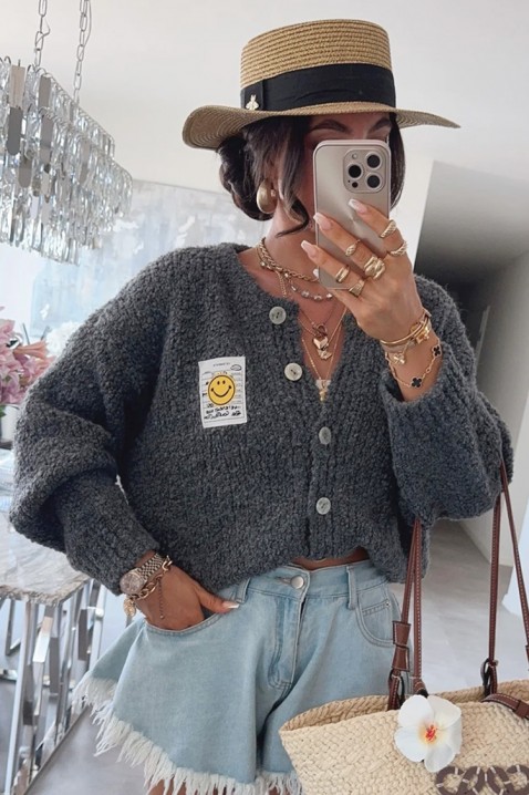 Kardigan MOHVELDA GREY, Kolor : szary, IVET.PL - Modna odzież