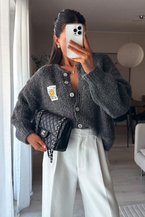 Kardigan MOHVELDA GREY, Kolor : szary, IVET.PL - Modna odzież