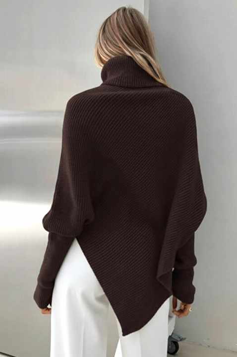 Ponczo RENGOLA BROWN, Kolor : brązowy, IVET.PL - Modna odzież