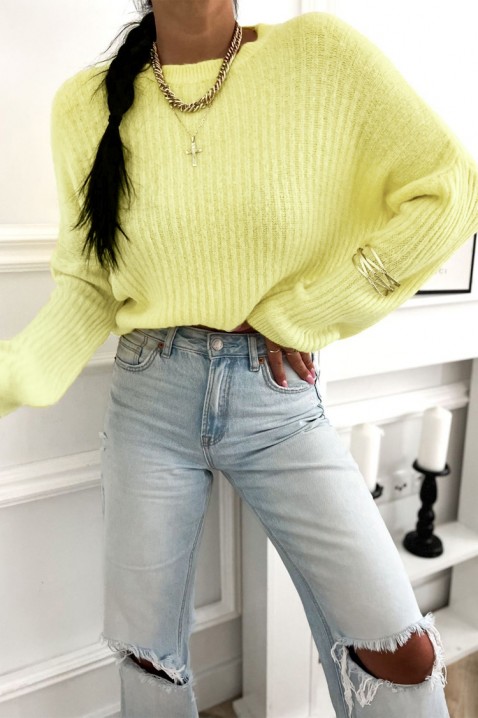 Sweter TREFIOLA YELLOW, Kolor : żółty, IVET.PL - Modna odzież