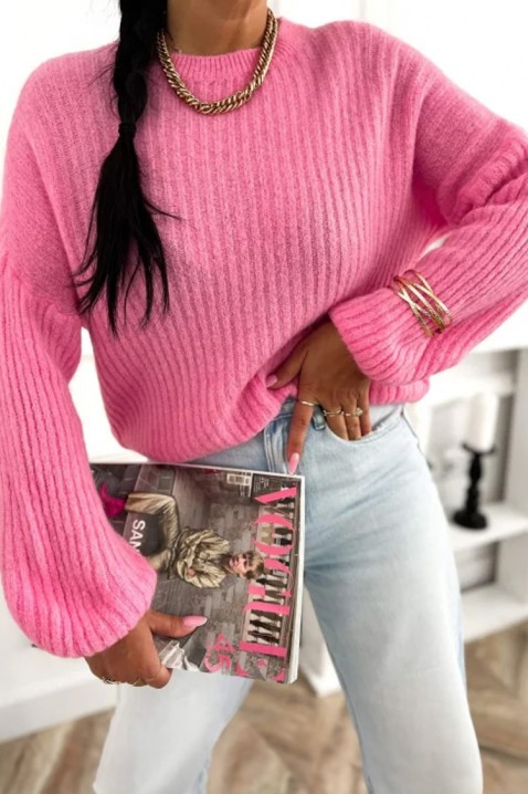 Sweter TREFIOLA PINK, Kolor : różowy, IVET.PL - Modna odzież