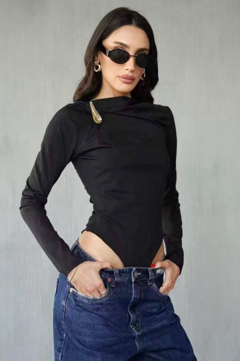 Body-bluzka BAREOLA BLACK, Kolor : czarny, IVET.PL - Modna odzież