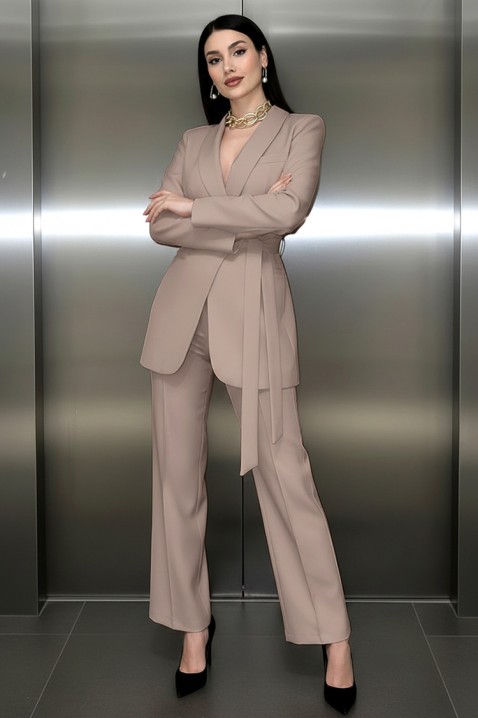 Komplet TENVARA BEIGE, Kolor :  beżowy, IVET.PL - Modna odzież