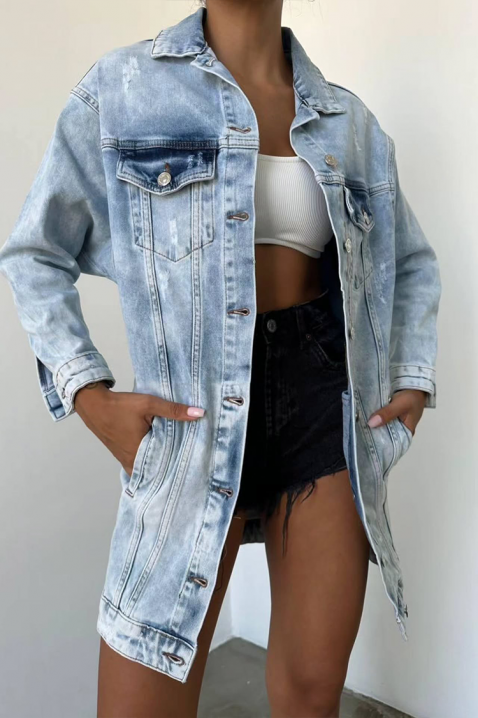 Kurtka jeansowa DUNKOLZA, Kolor : błękitny, IVET.PL - Modna odzież