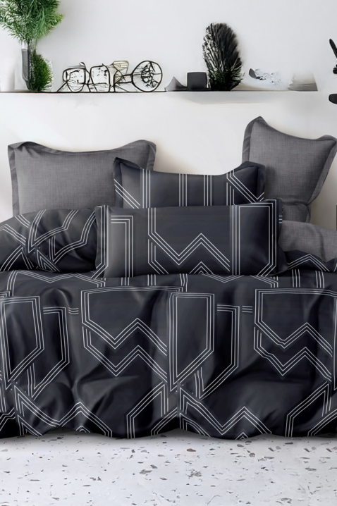 Komplet pościeli bawełnianej SARMODY 200x220 cm - 4 elementy, Kolor : czarny, IVET.PL - Modna odzież