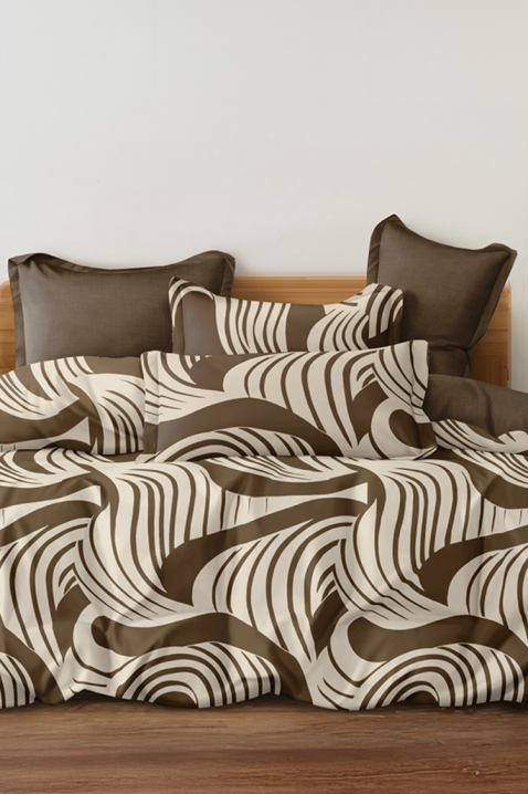 Komplet pościeli bawełnianej MAXELGY 200x220 cm - 4 elementy, Kolor : brązowy, IVET.PL - Modna odzież