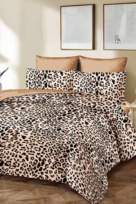 Komplet pościeli XELDERY 200x220 cm bawełna - 4 elementy, Kolor :  beżowy, IVET.PL - Modna odzież