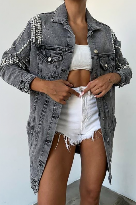 Kurtka jeansowa TRANVILZA, Kolor : grafitowy, IVET.PL - Modna odzież