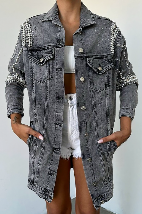 Kurtka jeansowa TRANVILZA, Kolor : grafitowy, IVET.PL - Modna odzież