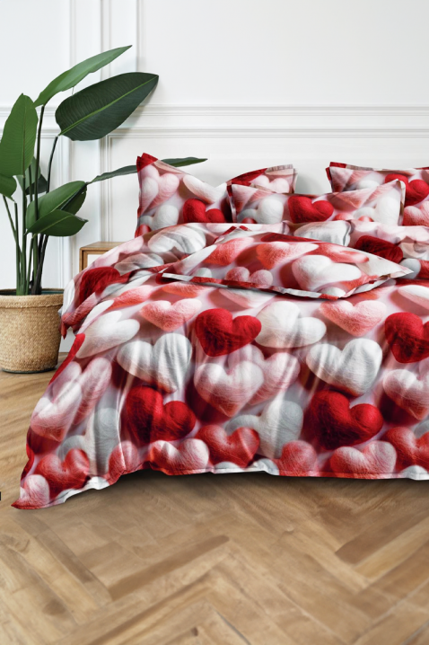 Komplet pościeli bawełnianej SPOLME 200x220 cm - 3 elementy, Kolor : czerwony, IVET.PL - Modna odzież
