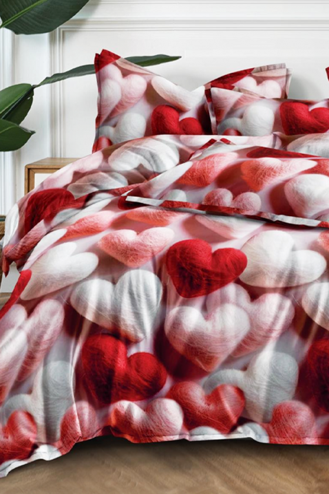 Komplet pościeli bawełnianej SPOLME 200x220 cm - 3 elementy, Kolor : czerwony, IVET.PL - Modna odzież