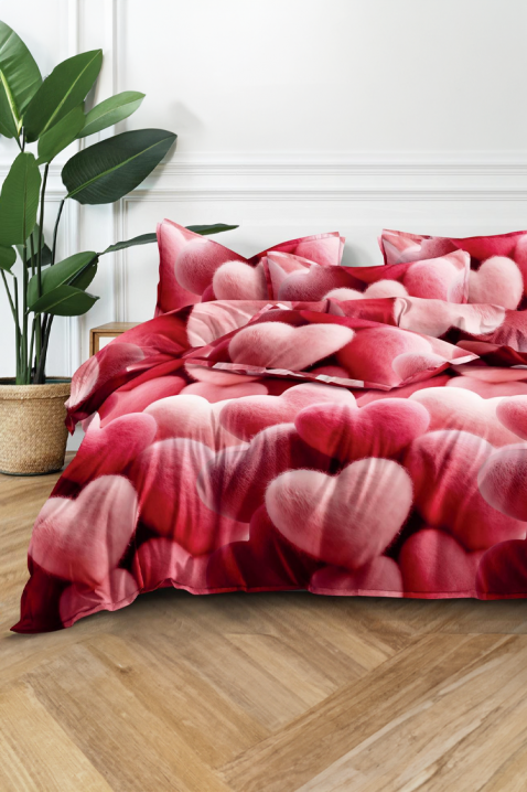 Komplet pościeli bawełnianej IRMOLDY 200x220 cm - 3 elementy, Kolor : czerwony, IVET.PL - Modna odzież