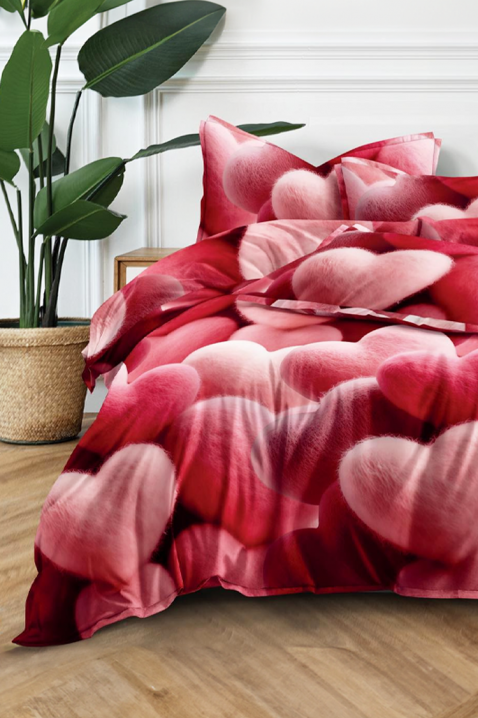 Komplet pościeli bawełnianej IRMOLDY 200x220 cm - 3 elementy, Kolor : czerwony, IVET.PL - Modna odzież