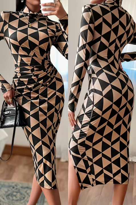 Sukienka FIOGELJA, Kolor : czarny z beżowym, IVET.PL - Modna odzież