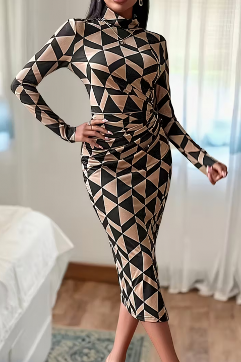 Sukienka FIOGELJA, Kolor : czarny z beżowym, IVET.PL - Modna odzież