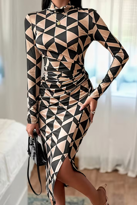 Sukienka FIOGELJA, Kolor : czarny z beżowym, IVET.PL - Modna odzież