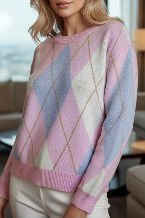 Sweter OLFENZA PUDRA, Kolor : pudrowy róż, IVET.PL - Modna odzież