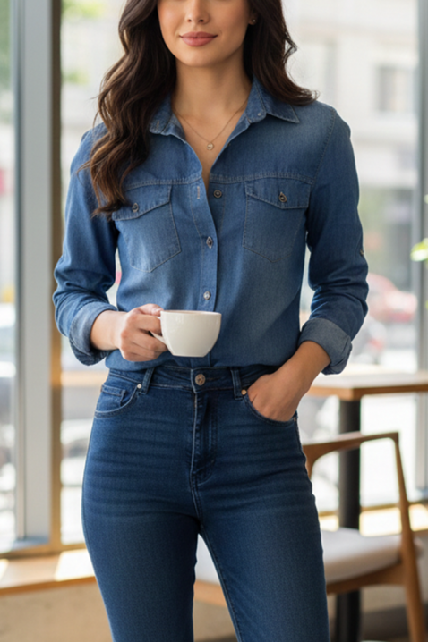 Koszula EGLENZA BLUE, Kolor : chabrowy, IVET.PL - Modna odzież