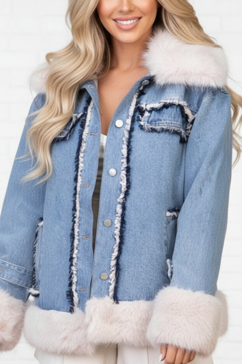 Kurtka jeansowa DENBILZA, Kolor : błękitny, IVET.PL - Modna odzież