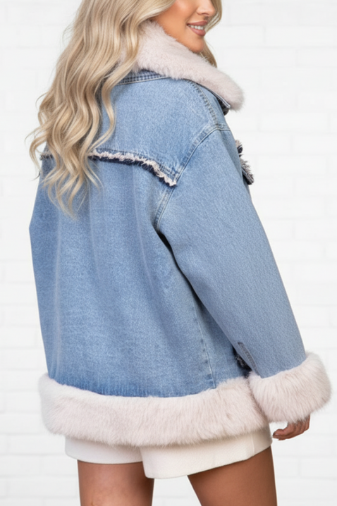 Kurtka jeansowa DENBILZA, Kolor : błękitny, IVET.PL - Modna odzież