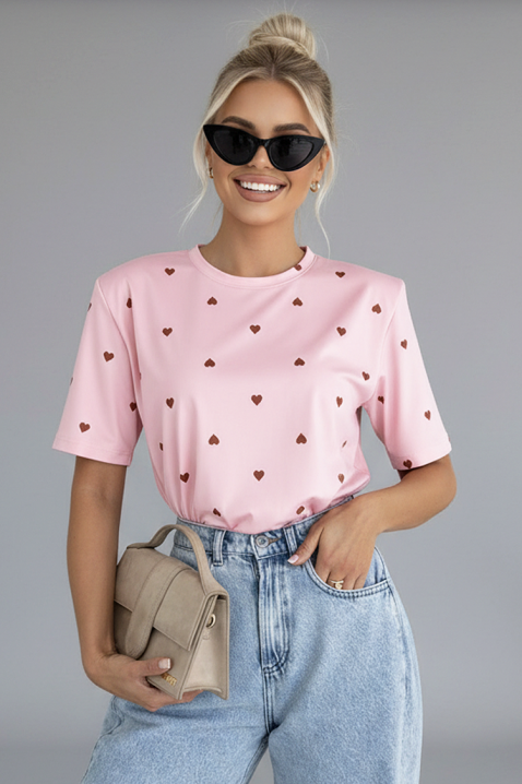 Koszulka VALELONDA PINK, Kolor : różowy, IVET.PL - Modna odzież