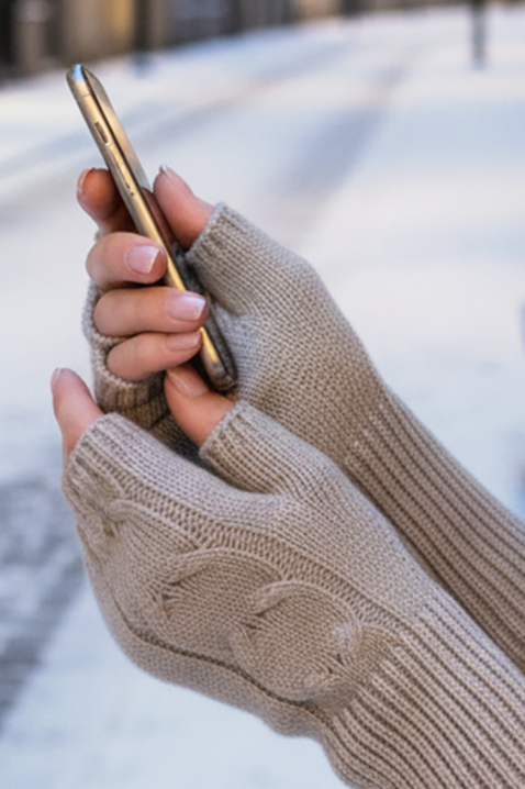 Rękawiczki TOROLFA BEIGE, Kolor :  beżowy, IVET.PL - Modna odzież