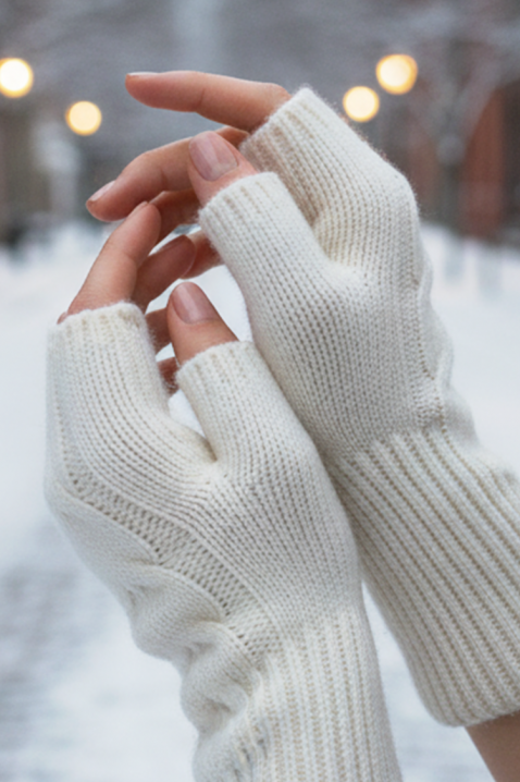 Rękawiczki TOROLFA WHITE, Kolor : biały, IVET.PL - Modna odzież