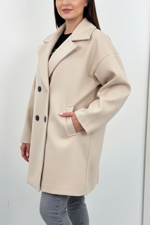 Płaszcz AVRIORA BEIGE, Kolor :  beżowy, IVET.PL - Modna odzież