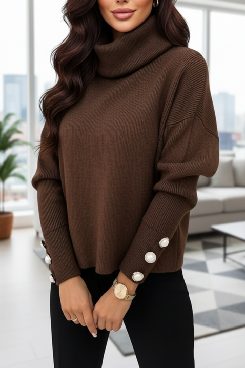 Sweter TENSILDA BROWN, Kolor : brązowy, IVET.PL - Modna odzież