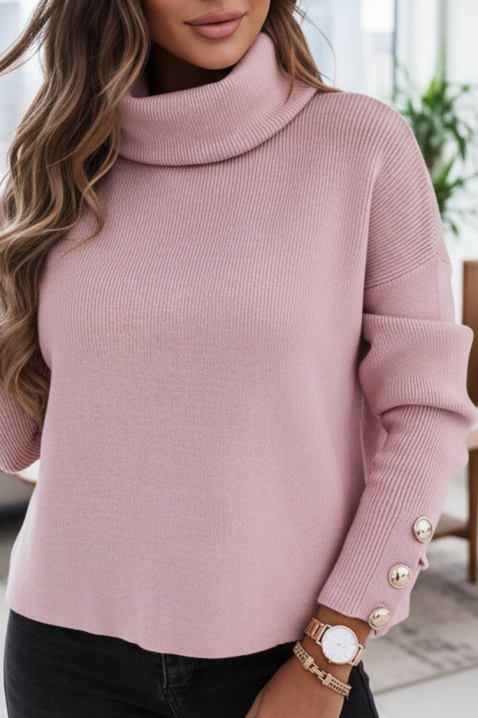 Sweter TENSILDA PUDRA, Kolor : pudrowy róż, IVET.PL - Modna odzież