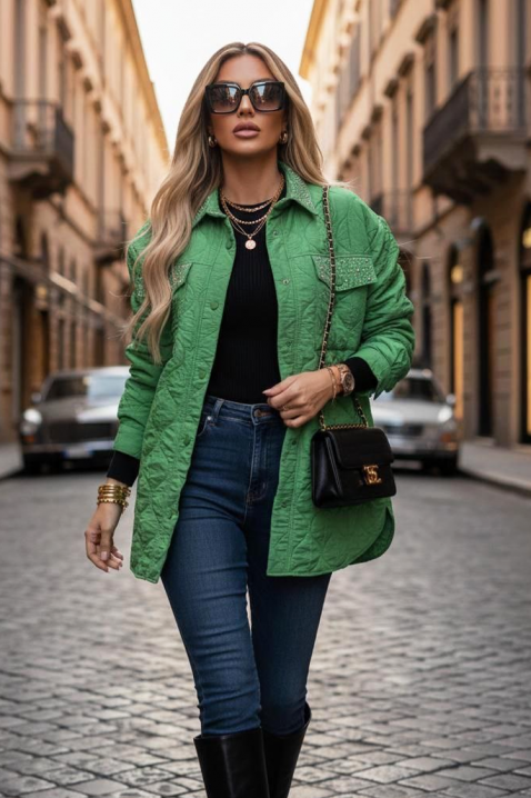 Kurtka PLORILDA GREEN, Kolor : zielony, IVET.PL - Modna odzież