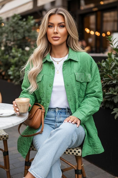 Kurtka PLORILDA GREEN, Kolor : zielony, IVET.PL - Modna odzież