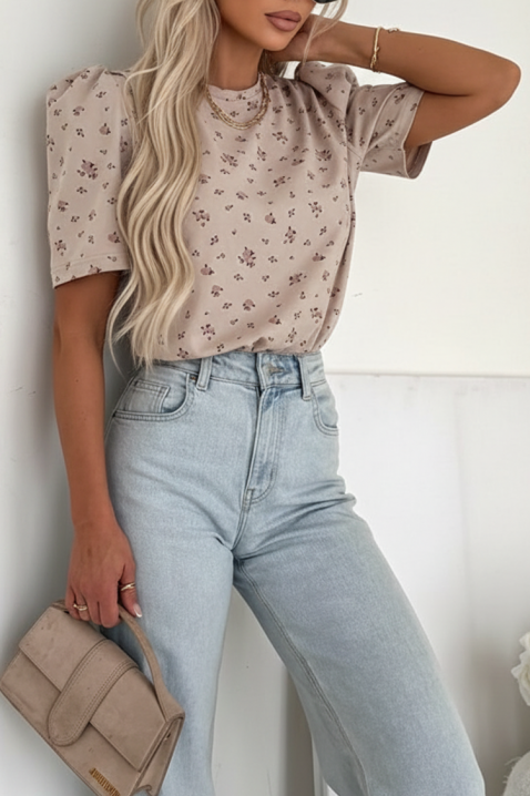 Koszulka DAFNILDA BEIGE, Kolor :  beżowy, IVET.PL - Modna odzież