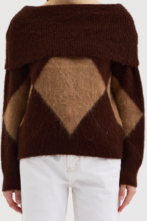 Sweter SEBRENDA BROWN, Kolor : brązowy, IVET.PL - Modna odzież