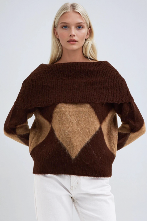 Sweter SEBRENDA BROWN, Kolor : brązowy, IVET.PL - Modna odzież