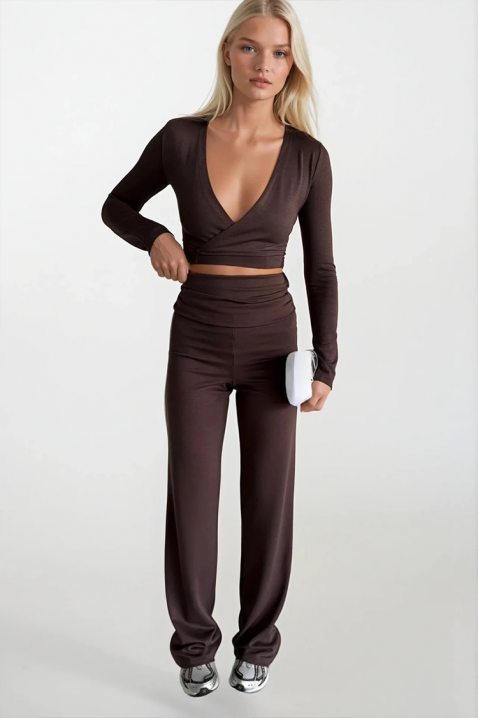 Komplet PERTOVA BROWN, Kolor : brązowy, IVET.PL - Modna odzież