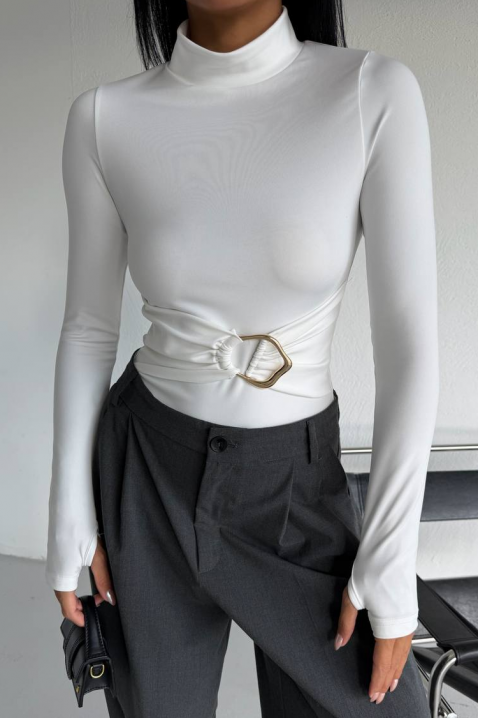 Body-bluzka TEMINSA WHITE, Kolor : biały, IVET.PL - Modna odzież