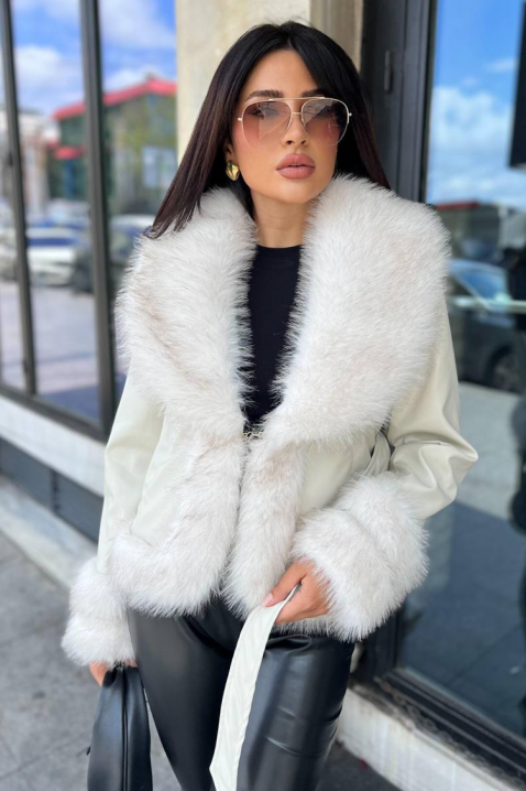 Kurtka HUDILZA ECRU, Kolor : ecru, IVET.PL - Modna odzież