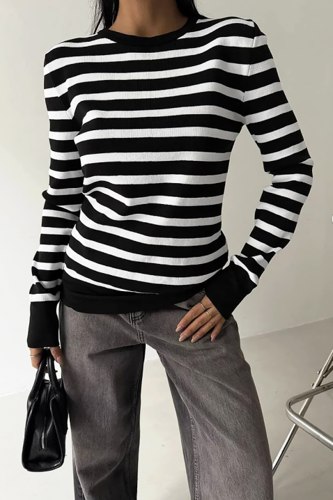 Sweter DAINORA, Kolor : czarny z białym, IVET.PL - Modna odzież