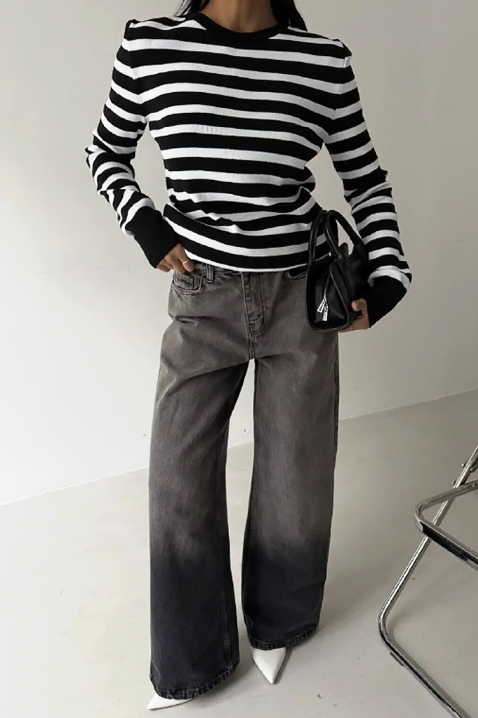 Sweter DAINORA, Kolor : czarny z białym, IVET.PL - Modna odzież