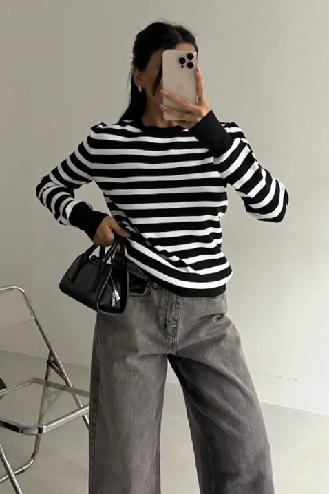 Sweter DAINORA, Kolor : czarny z białym, IVET.PL - Modna odzież