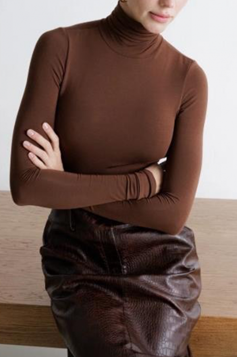 Body-bluza BELVOSTA, Kolor : brązowy, IVET.PL - Modna odzież