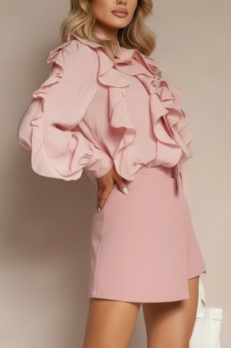 Koszula VOLANDA PUDRA, Kolor : pudrowy róż, IVET.PL - Modna odzież